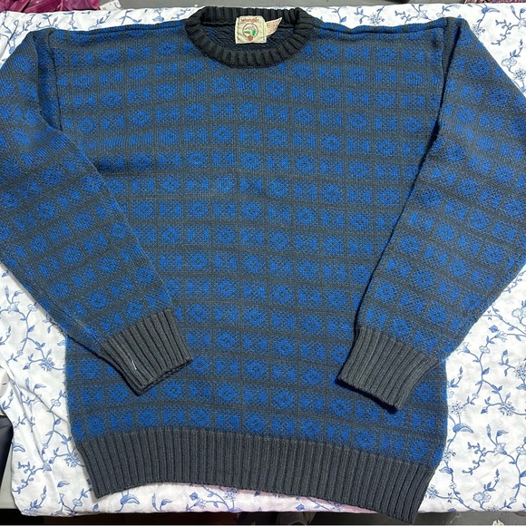 Vintage Blue and Black Wrangler Knit Sweater - Picture 1 of 6
